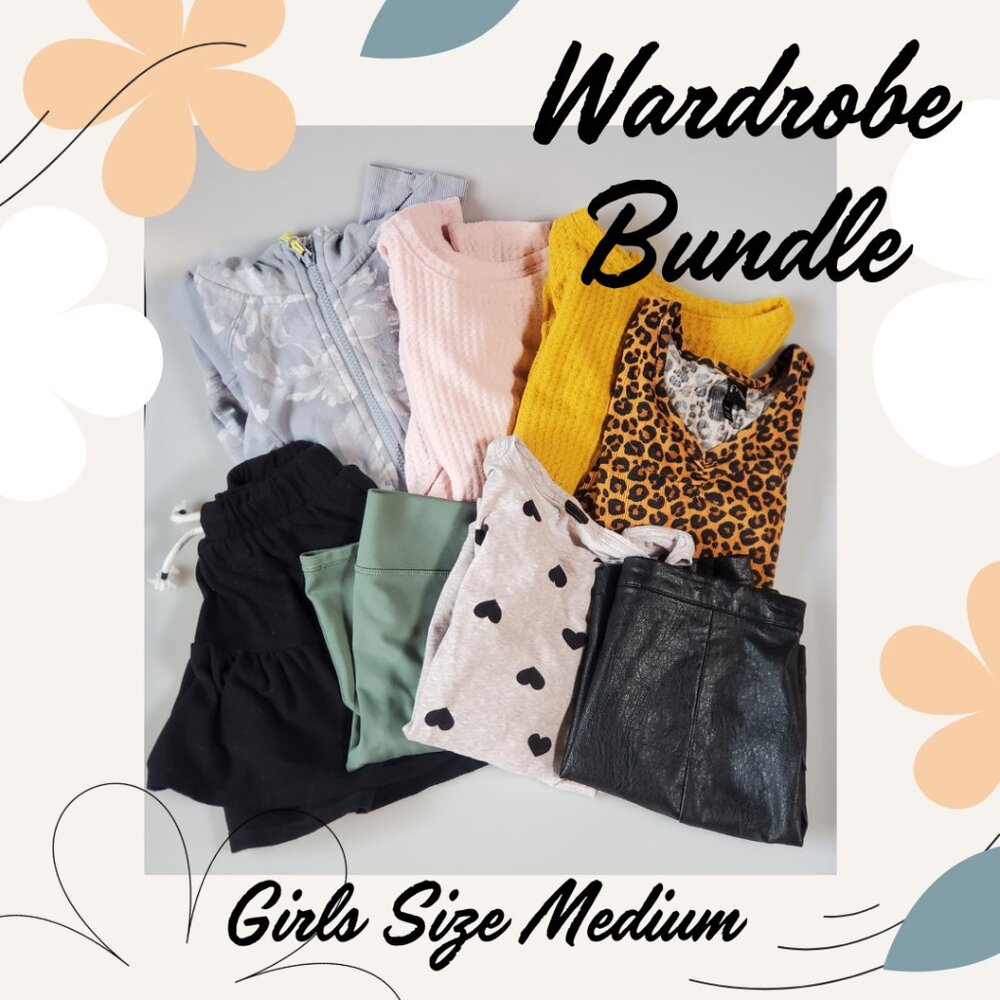 Girls' Wardrobe Bundle - 8 Pieces - Size Medium